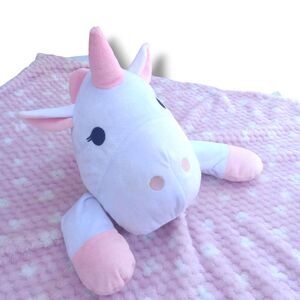 Sam Salem & Son Pink Unicorn Lovey Security Blanket-Minky Fabric-Soft-30"x30"